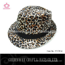 Маленькая девочка Мода дешево Leopard fedora hat